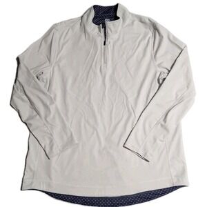Graham Luxe Trey 1/4 Zip Pullover Mens L White Stretch Golf Performance Shirt